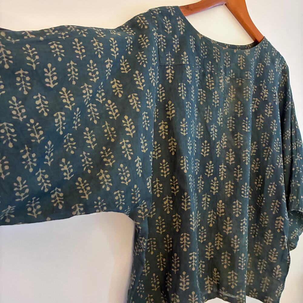 Nani Pani Talia Top Small Hand Block Print Cotton Artisan India Blouse-OS - Picture 6 of 8
